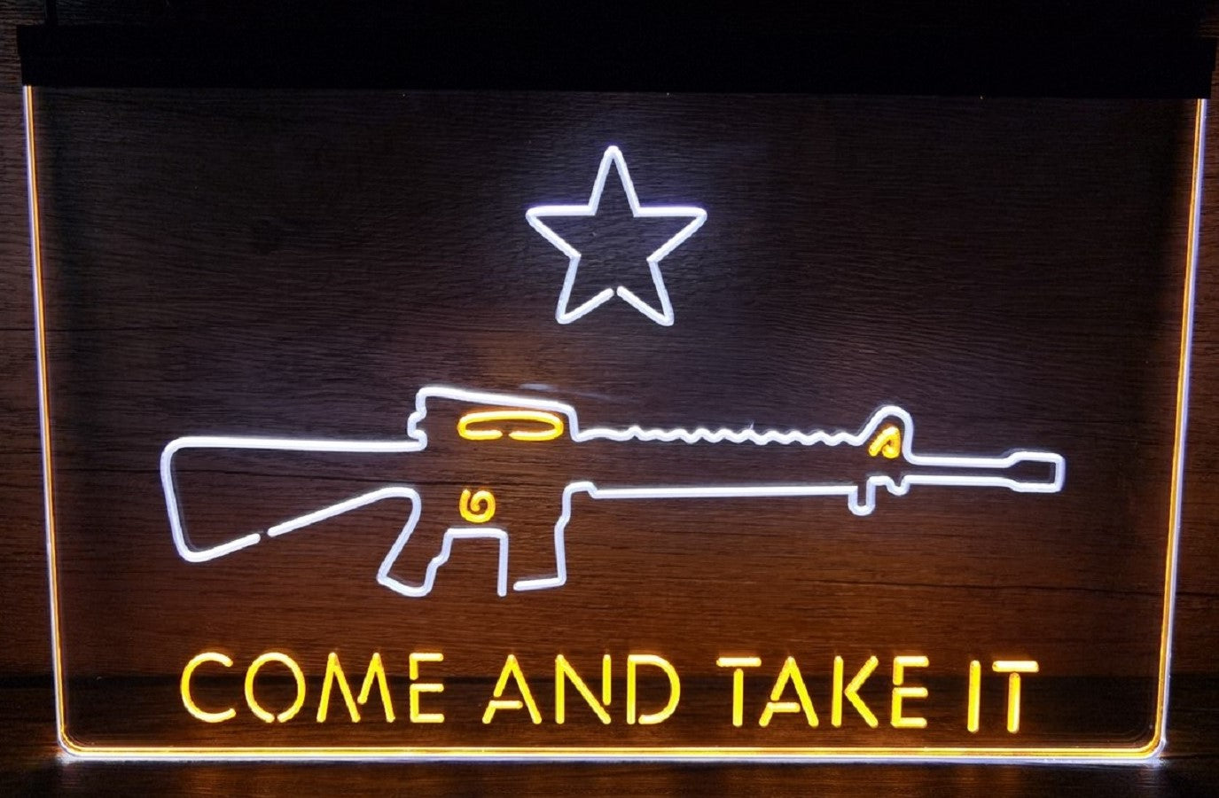 Come And Take It Led Neon Sign Dual Color Wall Hanging Or Desktop Decor