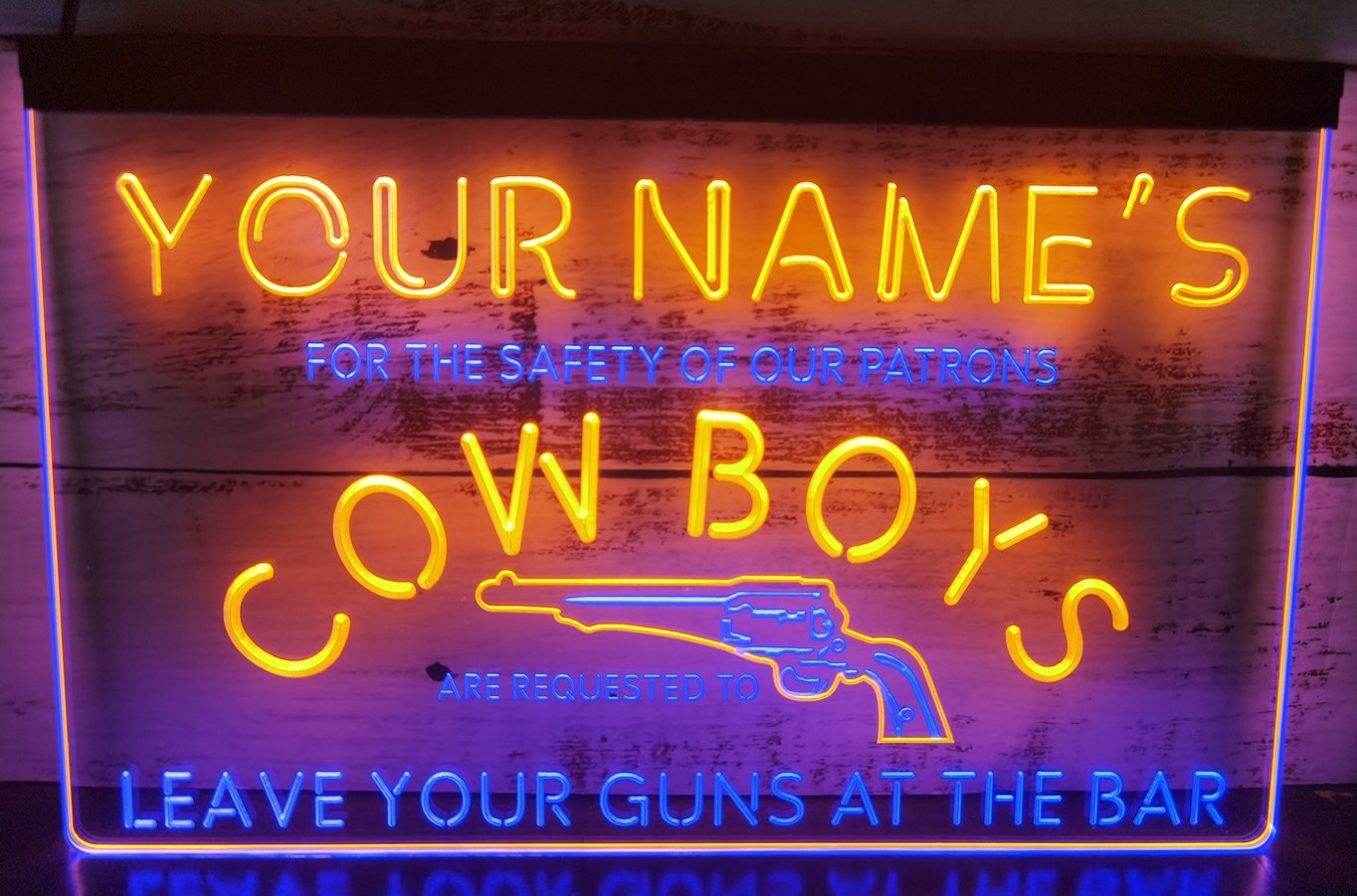 Custom Your Name Cowboys Led Neon Sign Dual Color Wall Or Desktop Decor