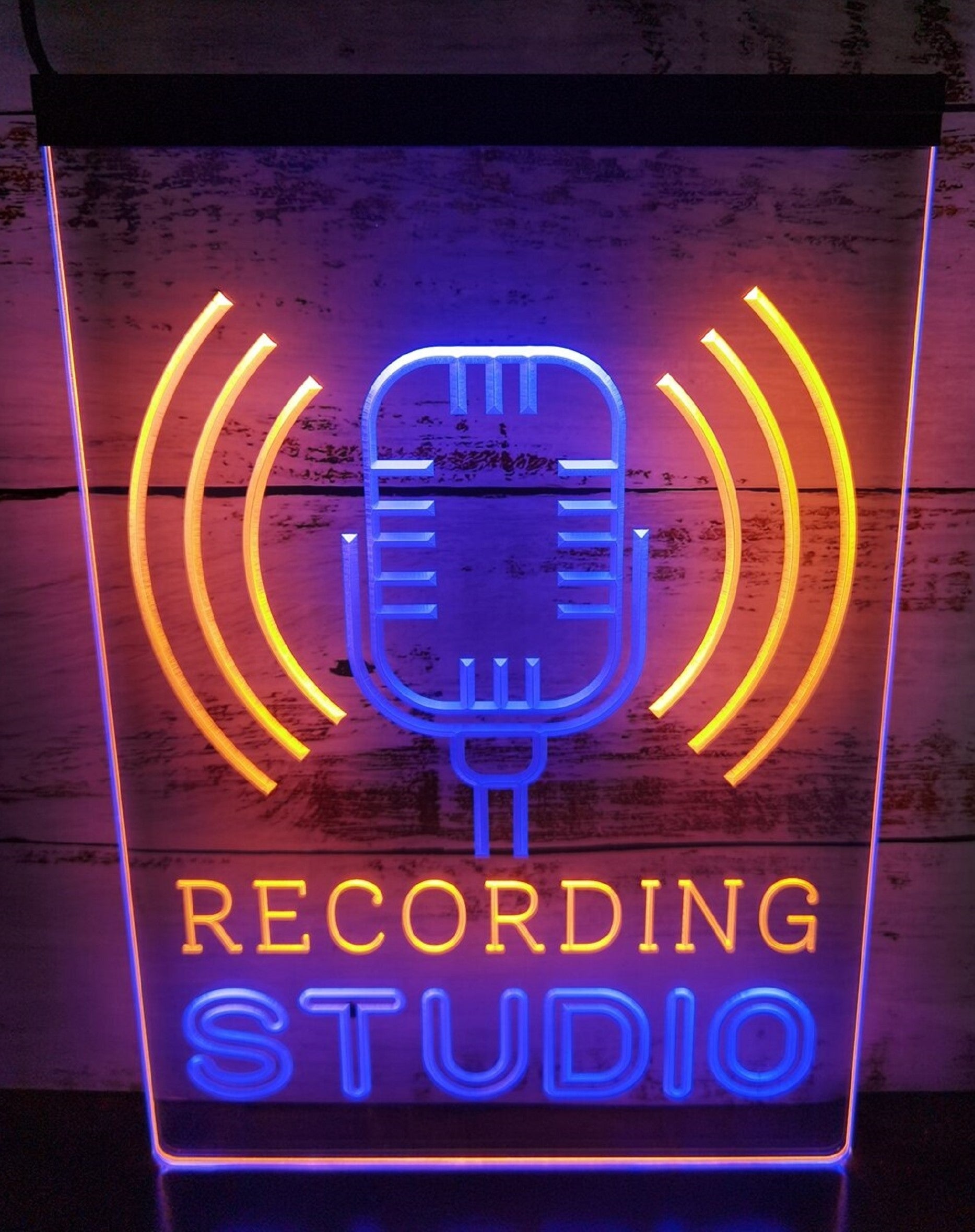 Recording Studio Waves Led Neon Sign Dual Color Home Studio Room Audio Studio Decor