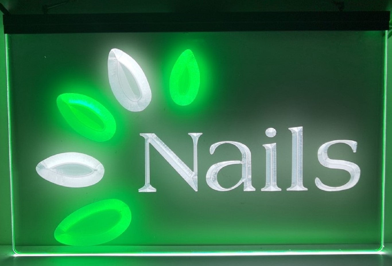Nails Led Neon Sign Dual Color Spa Beauty Pedicure Salon Decor Wall Hanging OR Desktop