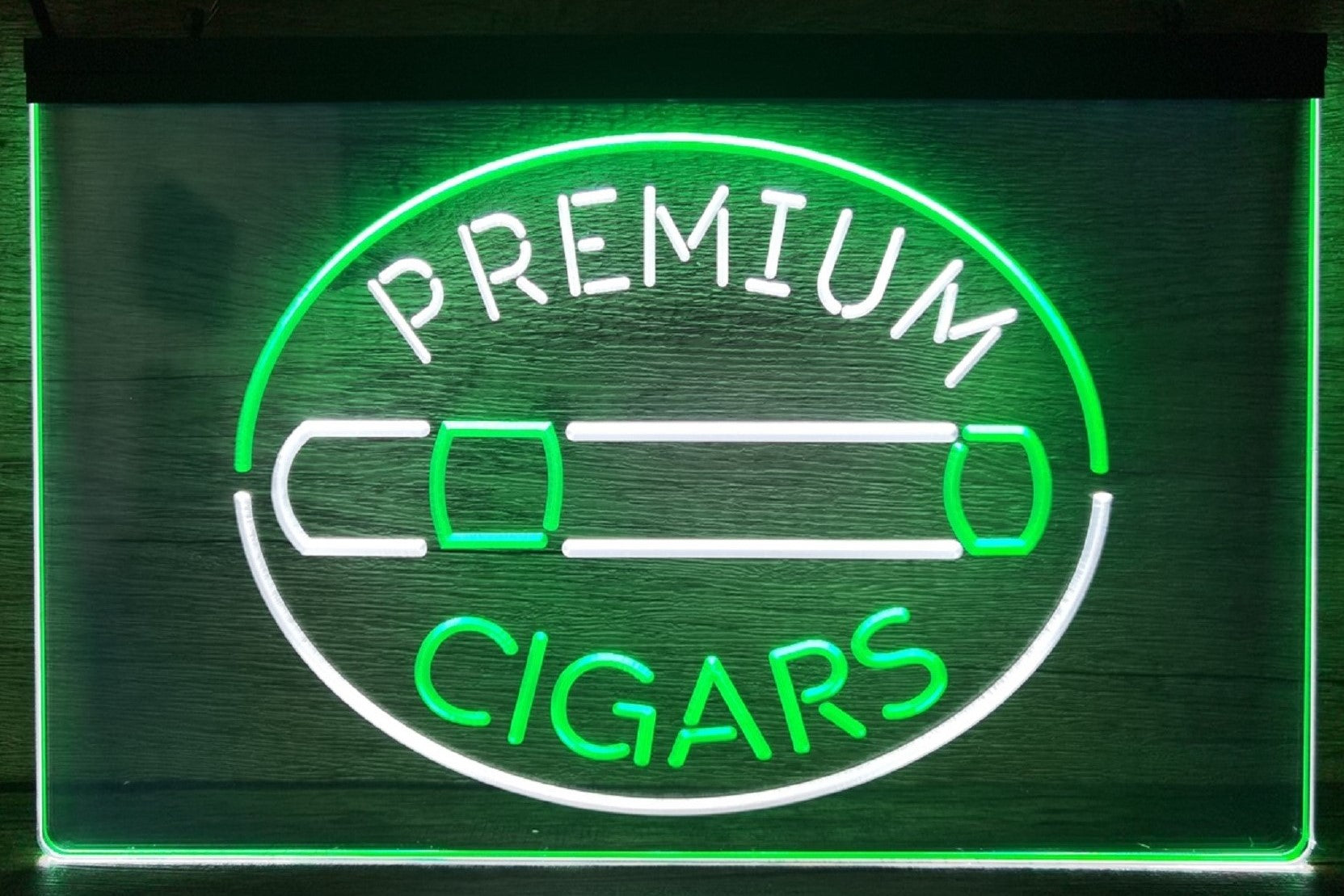 Premium Cigars Led Neon Sign Dual Color Cigar Lounge Smoke Tobacco Shop Decor