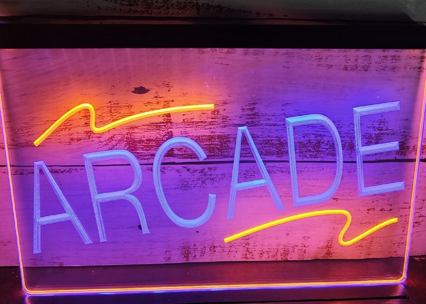 Arcade Led Neon Sign Dual Color Pinball Arcade Shop Decor Wall Or Desktop
