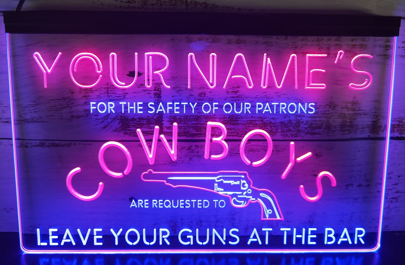 Custom Your Name Cowboys Led Neon Sign Dual Color Wall Or Desktop Decor