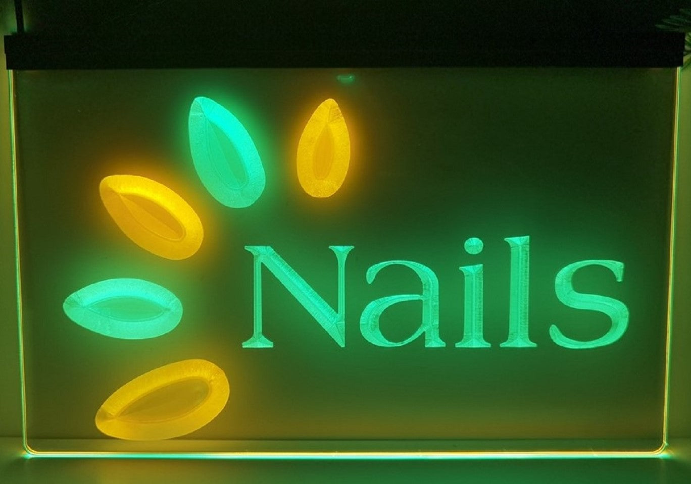 Nails Led Neon Sign Dual Color Spa Beauty Pedicure Salon Decor Wall Hanging OR Desktop