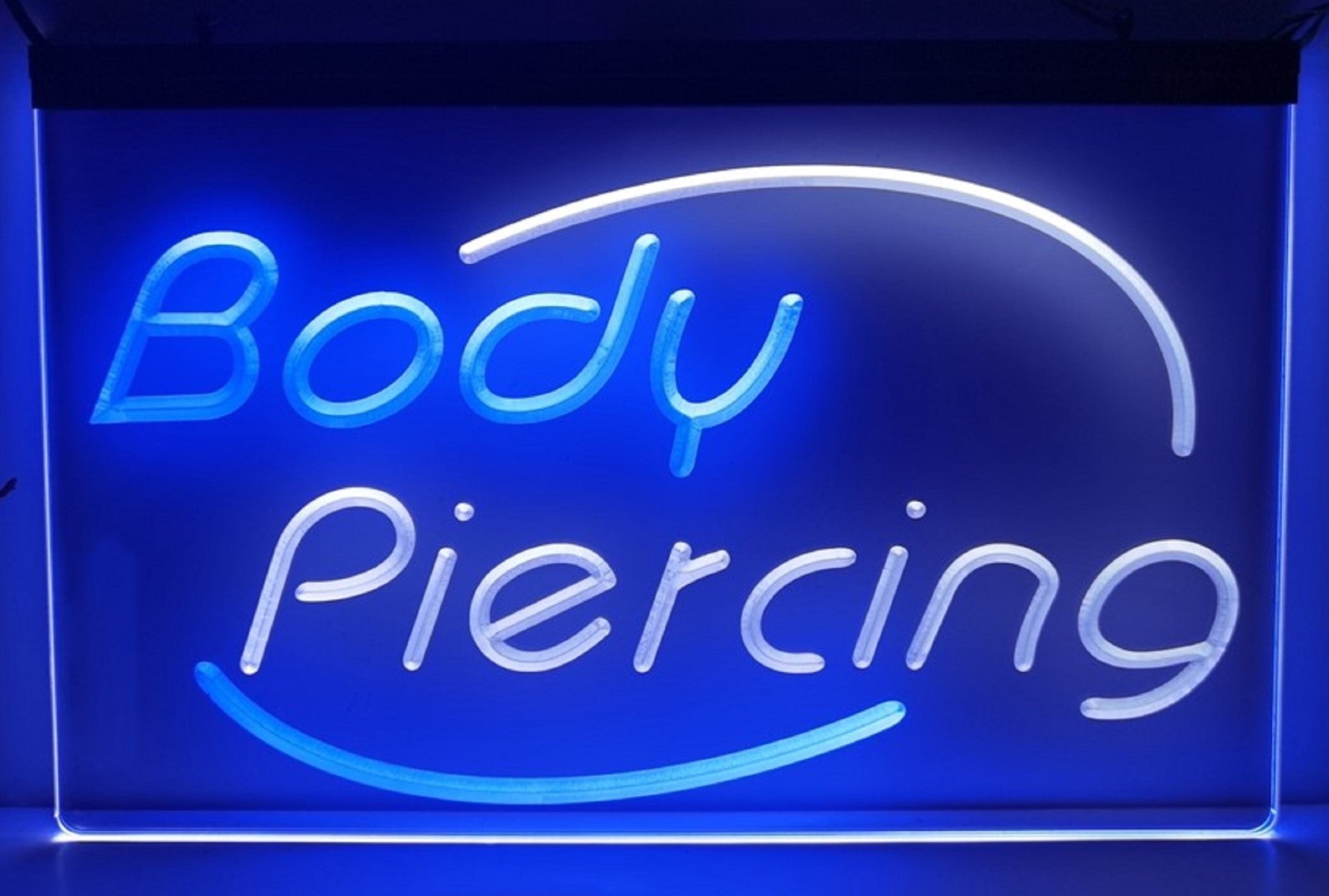 Body Piercing Led Neon Sign Dual Color Tattoo Shop Wall Or Desktop Decor