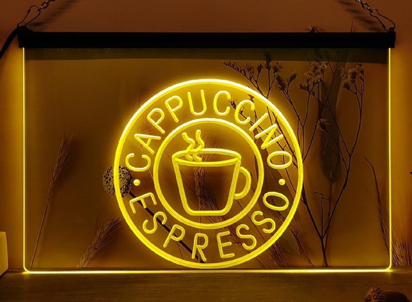 Cappuccino Espresso Led Neon Sign Coffee Shop Wall Hanging Desktop Decor