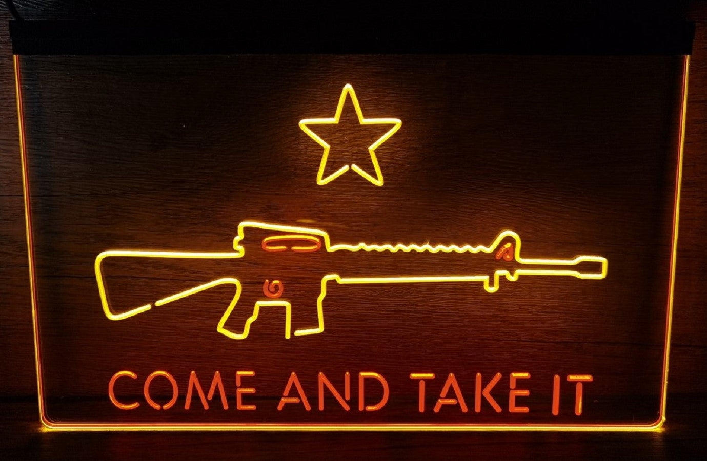 Come And Take It Led Neon Sign Dual Color Wall Hanging Or Desktop Decor