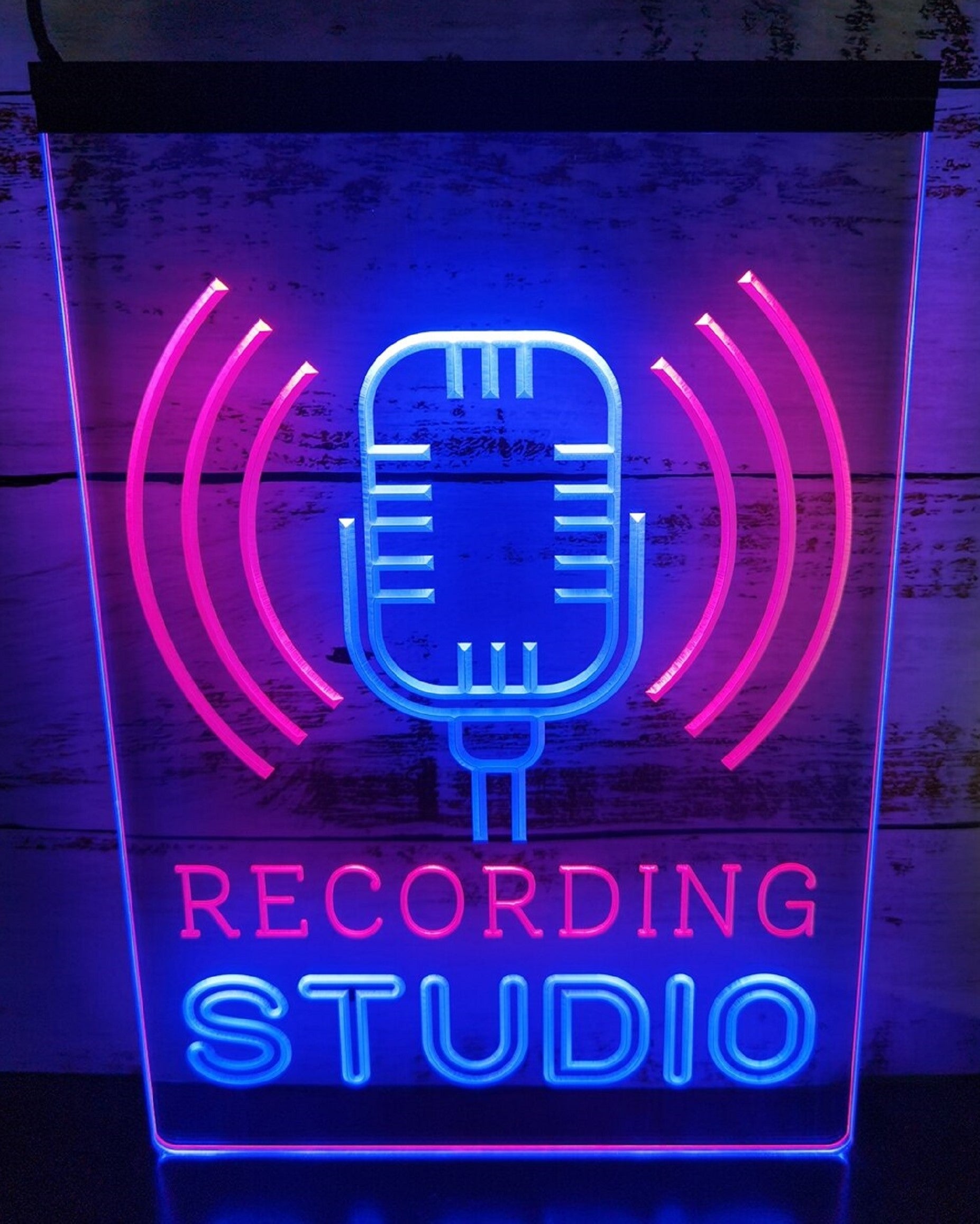 Recording Studio Waves Led Neon Sign Dual Color Home Studio Room Audio Studio Decor