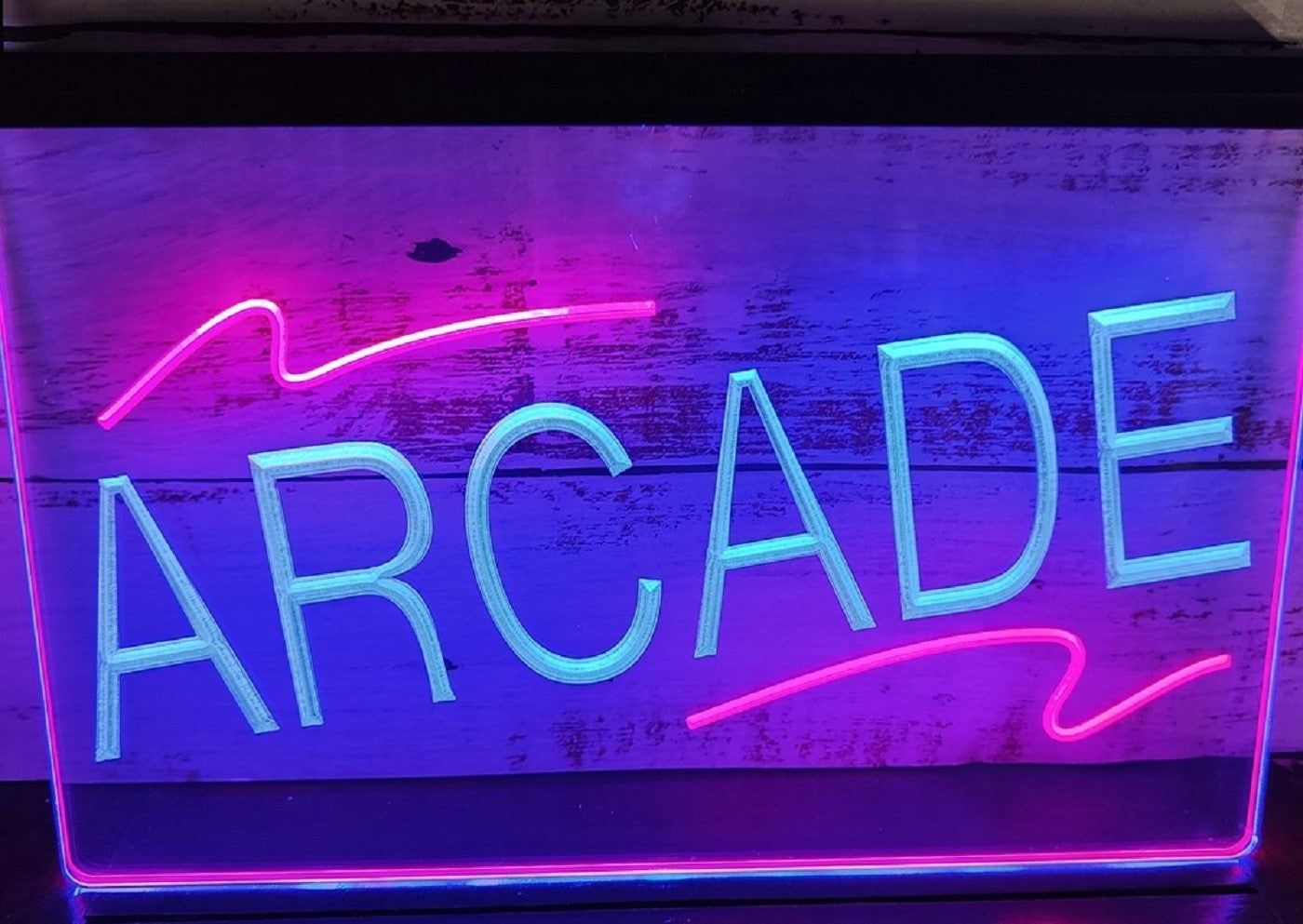 Arcade Led Neon Sign Dual Color Pinball Arcade Shop Decor Wall Or Desktop