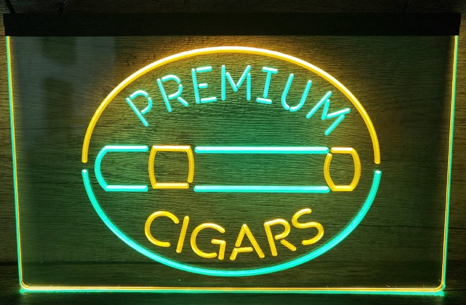 Premium Cigars Led Neon Sign Dual Color Cigar Lounge Smoke Tobacco Shop Decor