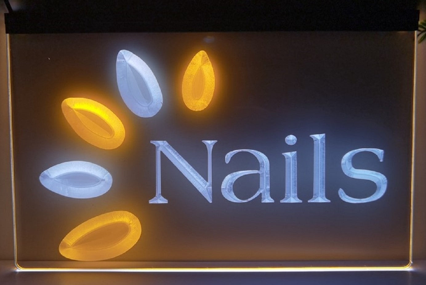 Nails Led Neon Sign Dual Color Spa Beauty Pedicure Salon Decor Wall Hanging OR Desktop