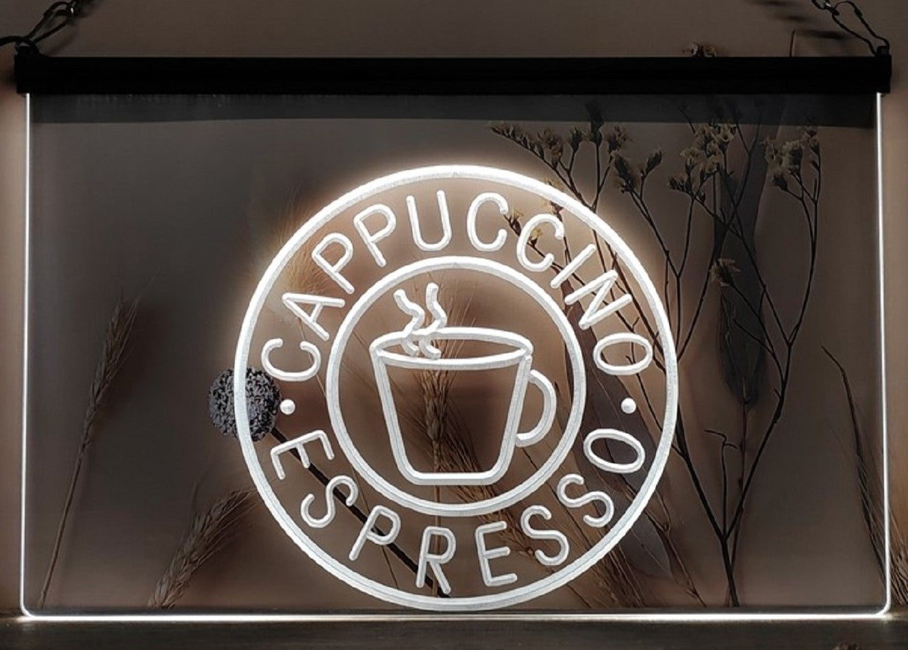 Cappuccino Espresso Led Neon Sign Coffee Shop Wall Hanging Desktop Decor