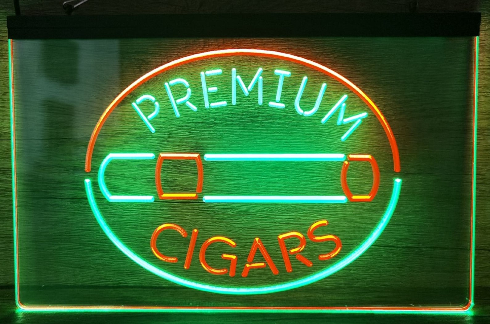 Premium Cigars Led Neon Sign Dual Color Cigar Lounge Smoke Tobacco Shop Decor