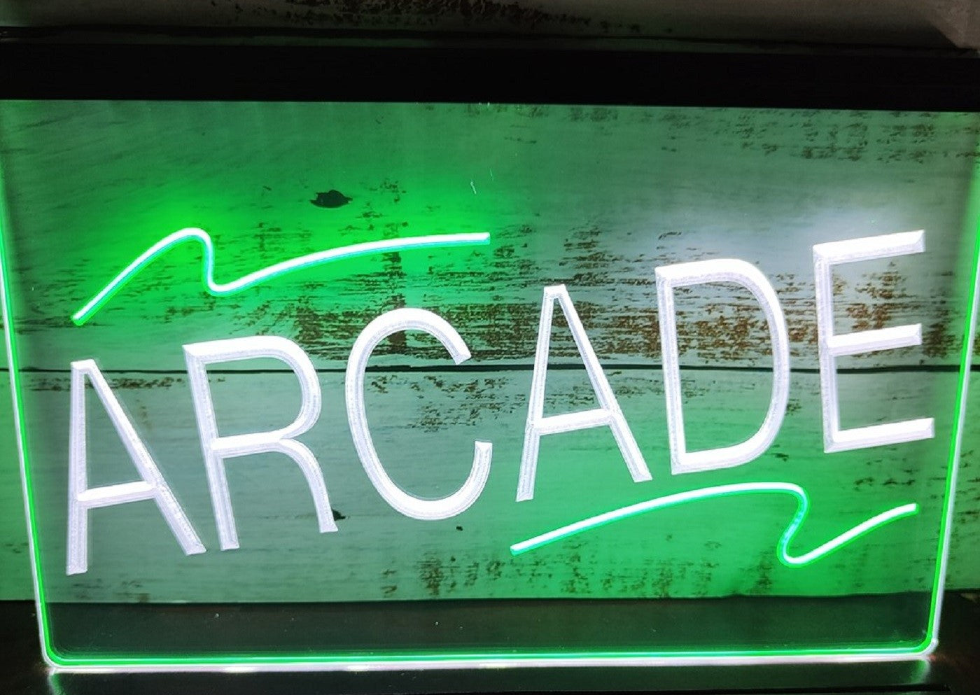 Arcade Led Neon Sign Dual Color Pinball Arcade Shop Decor Wall Or Desktop