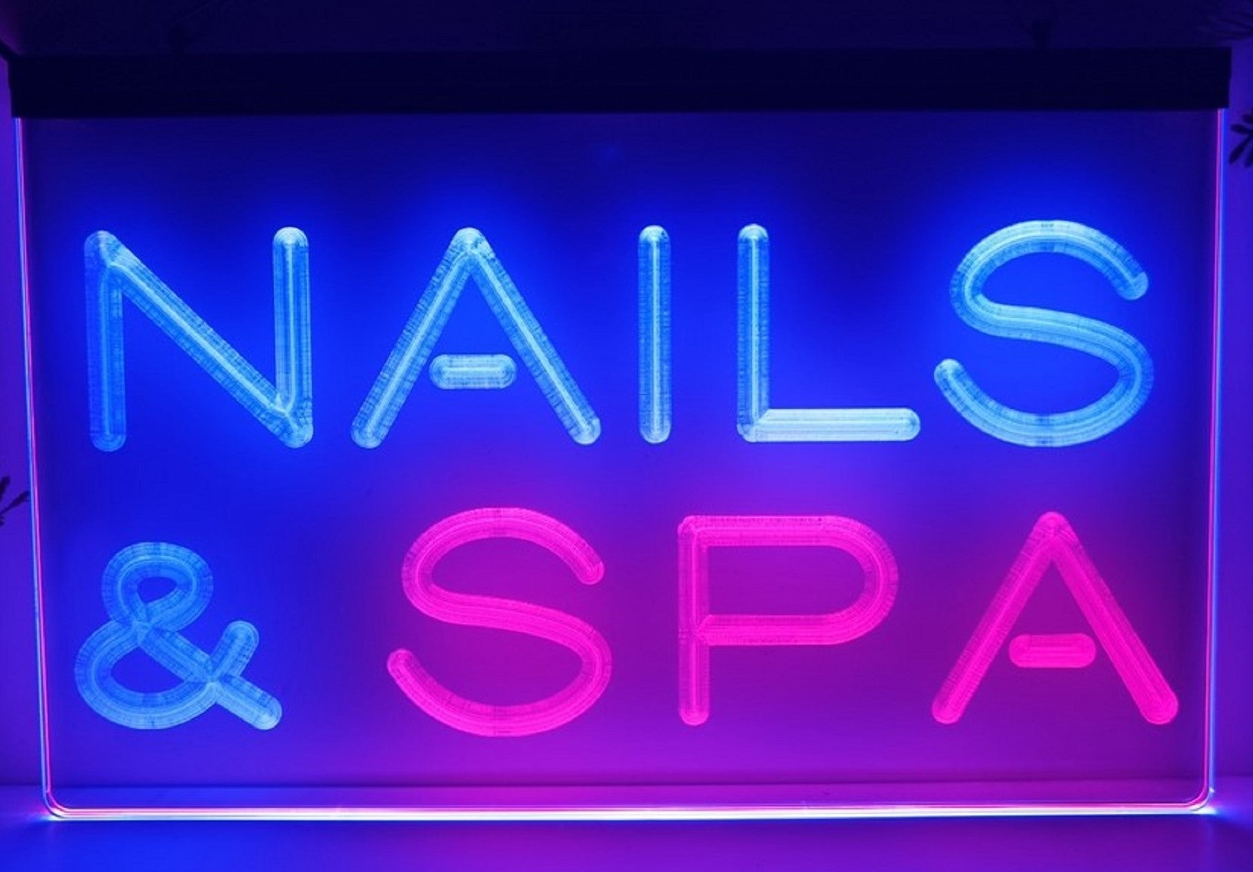 Nails & SPA Led Neon Sign Dual Color Spa Beauty Salon Decor Wall Hanging OR Desktop