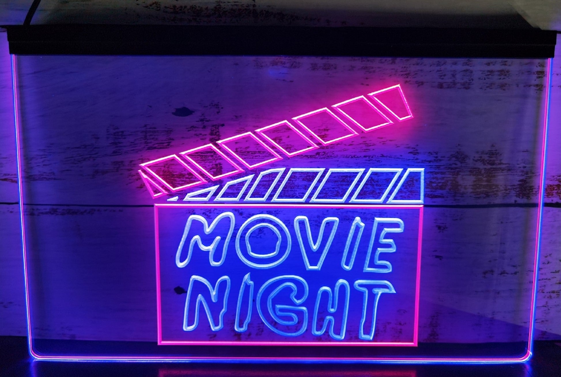 Movie Night Led Neon Sign Dual Color Studio Cinema Theatre Home Movie Room Decor