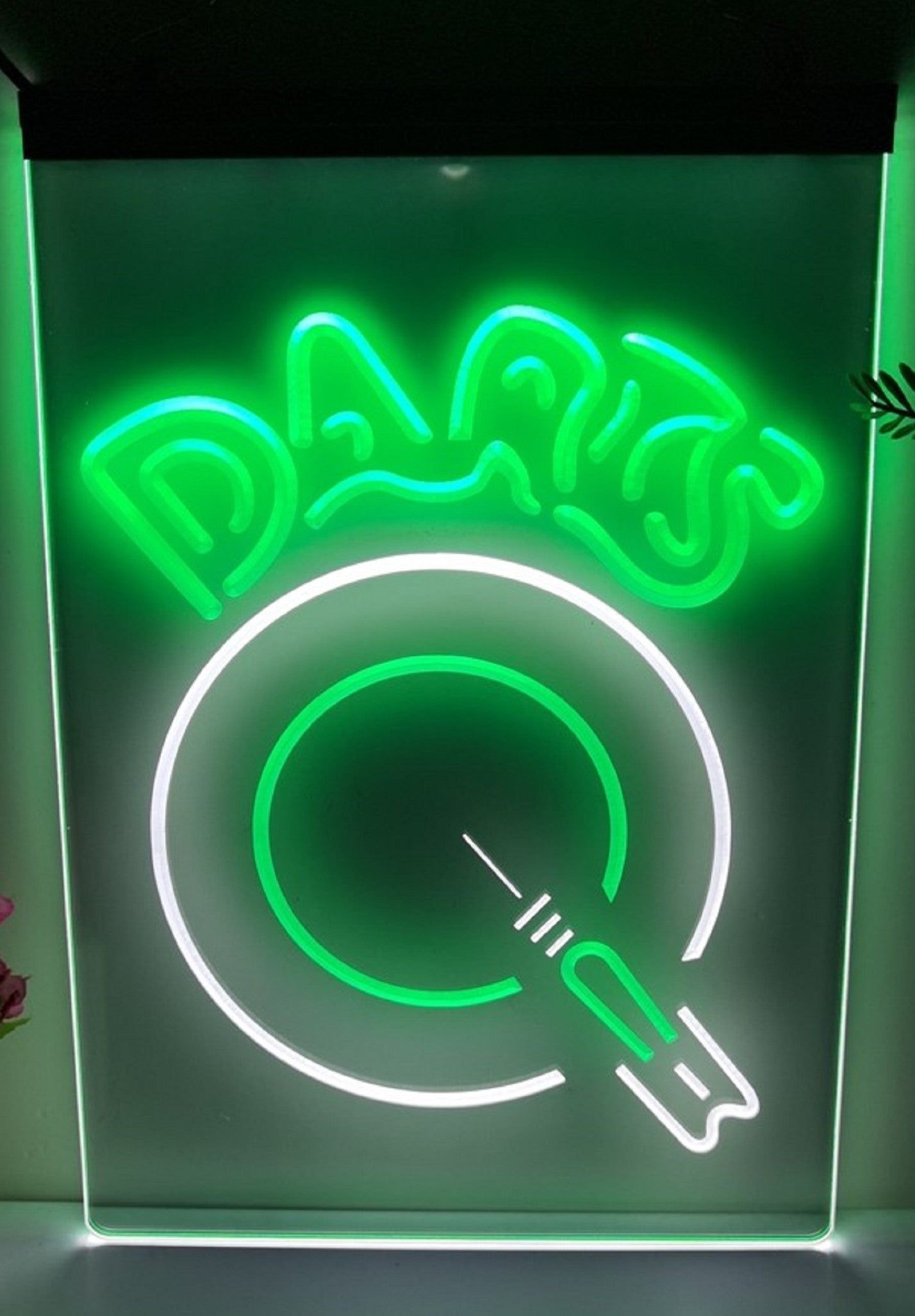 Darts Led Neon Sign Dual Color Darts Arcade Shop Game Room Decor
