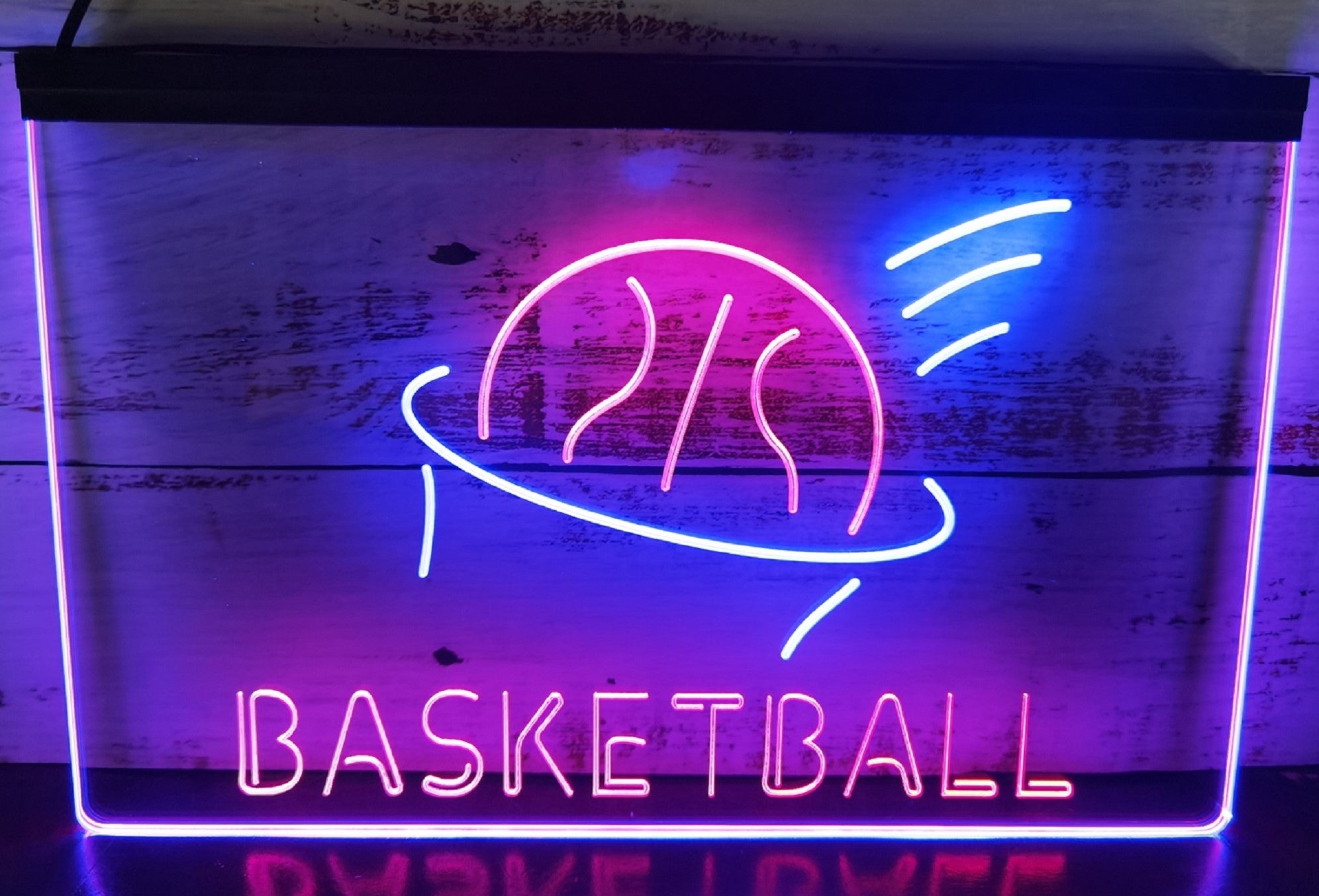 Basketball Led Neon Sign Dual Color Home Gym Sport Club Wall Or Desktop Decor