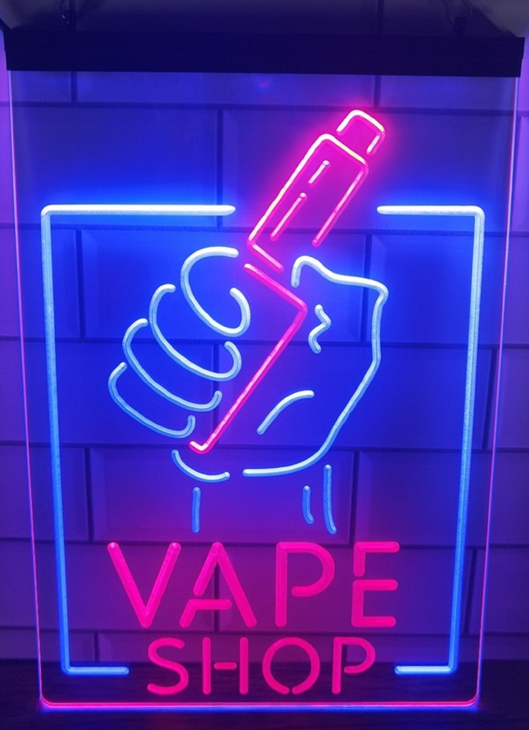 Vape Shop Smoking Led Neon Sign Dual Color Vape Smoke Shop Decor