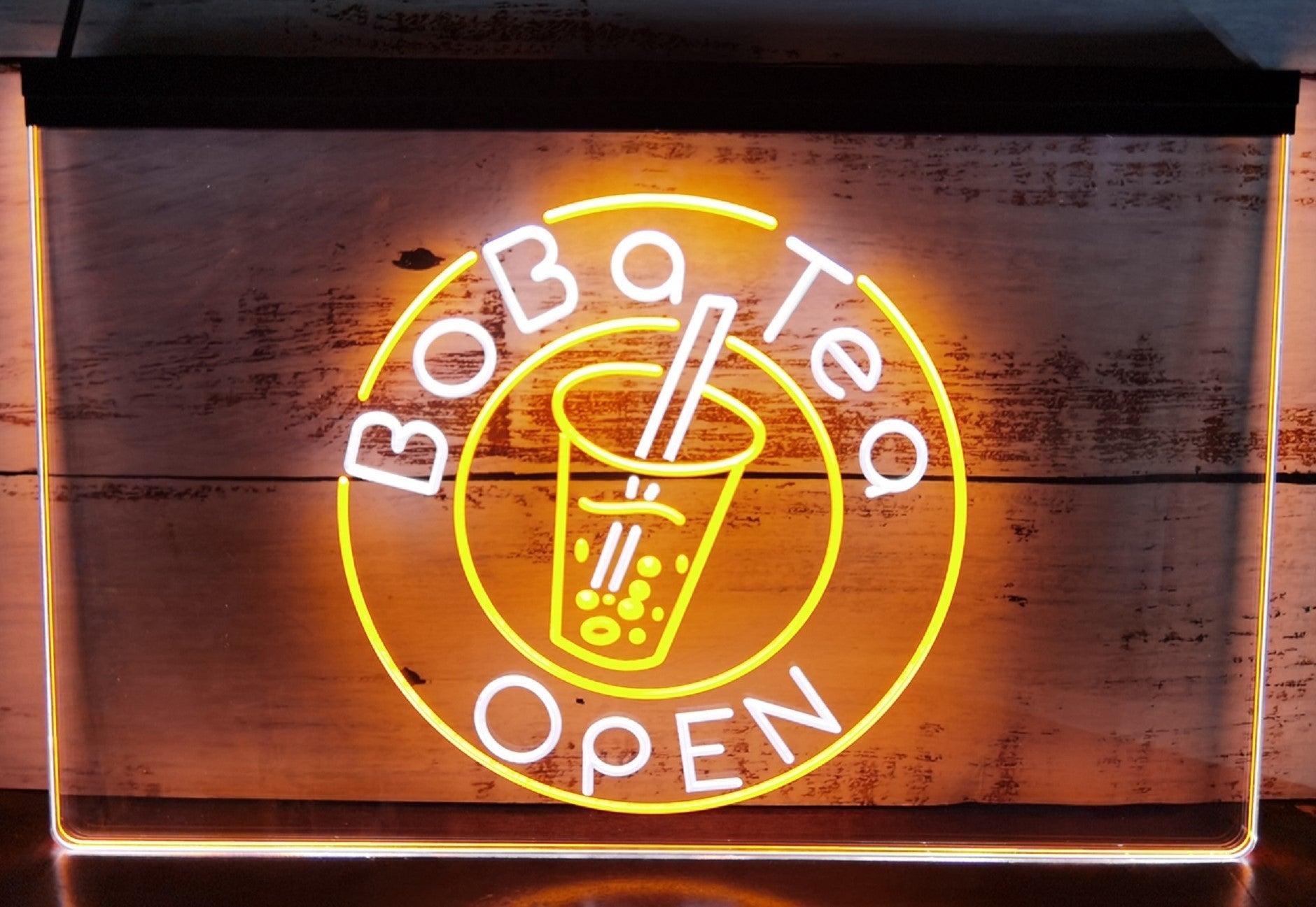 Boba Tea Open Led Neon Sign Dual Color Bubble Tea Shop Coffee Shop Decor