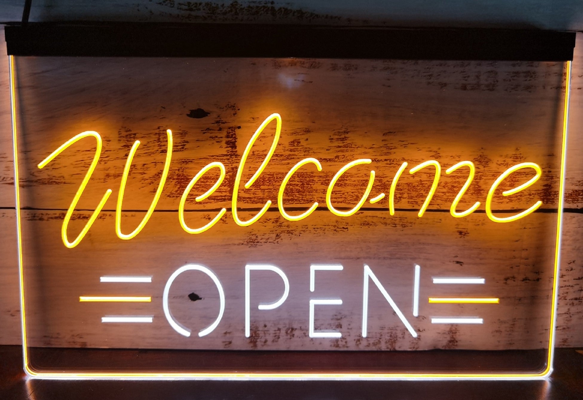 Welcome Open Led Neon Sign Dual Color Store Shop Coffee Shop Restaurant Decor