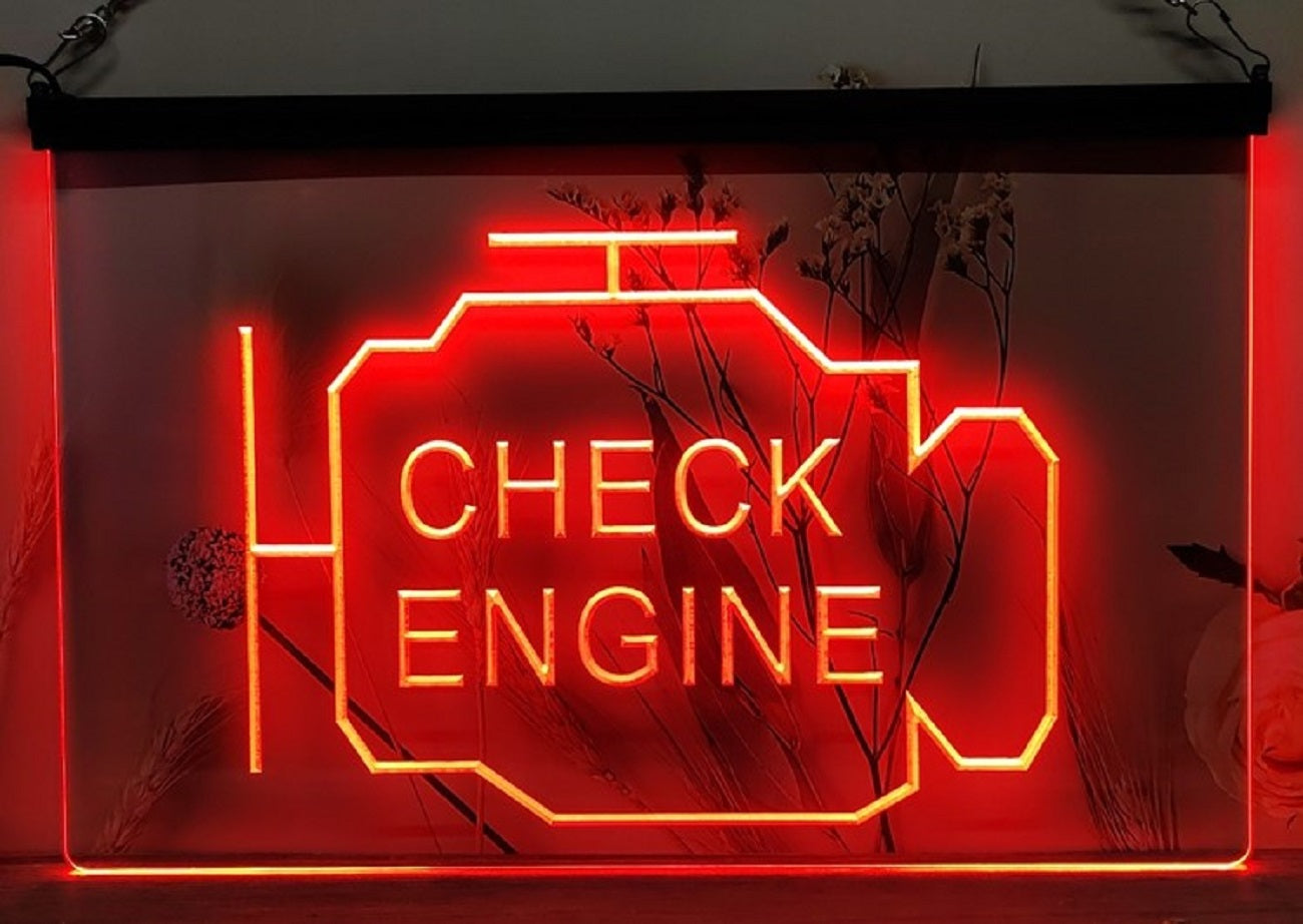Check Engine Led Neon Sign Car Garage Auto Repair Shop Decor