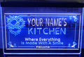 Custom Your Name Kitchen Led Neon Sign Dual Color Home Kitchen Food Cart Restaurant Decor