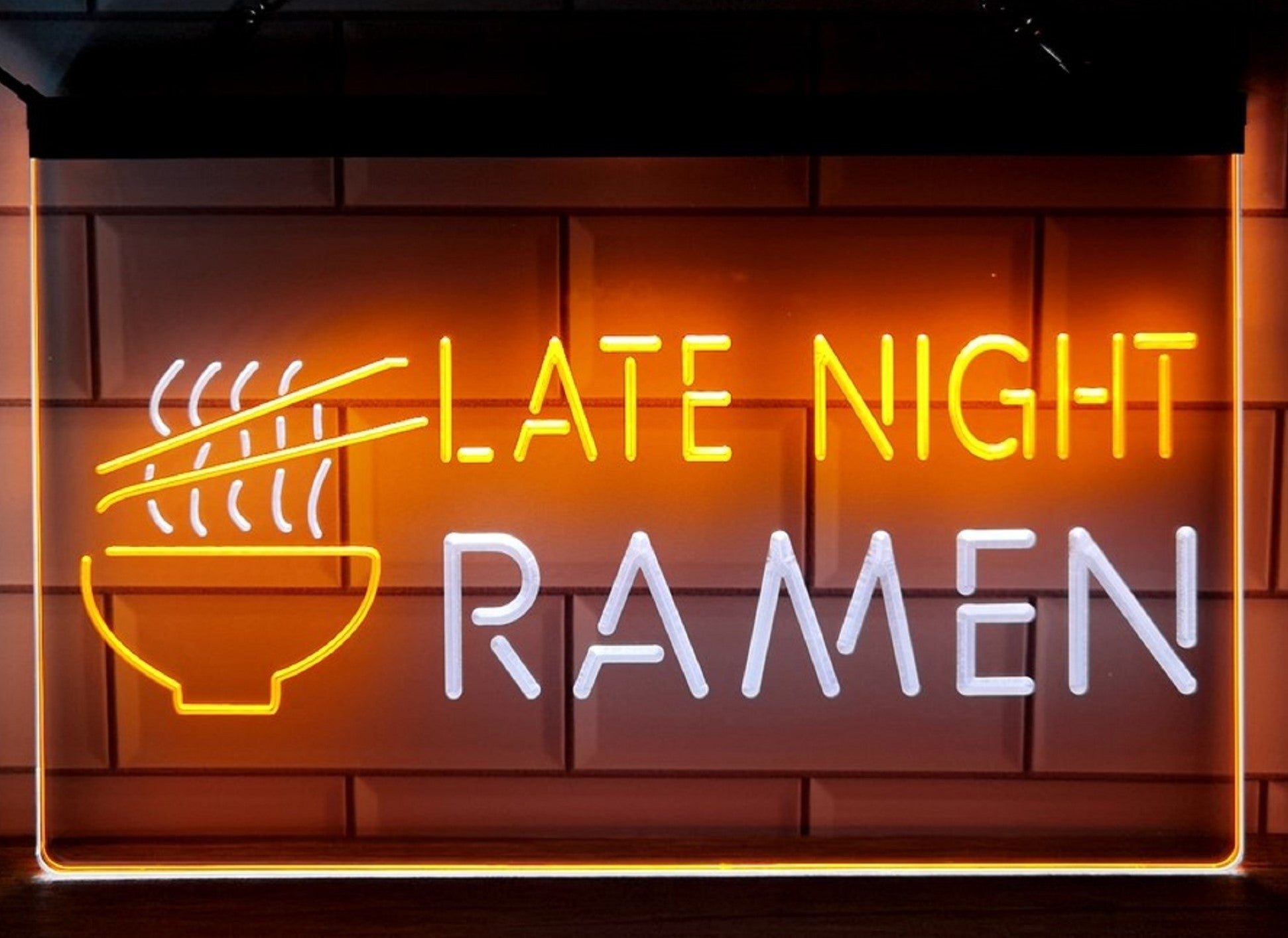 Ramen Late Night Led Neon Sign Dual Color Home Kitchen Japanese Restaurant Decor