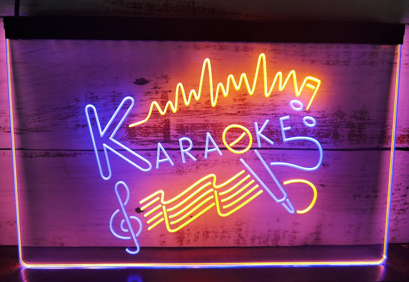 Karaoke Music Led Neon Sign Dual Color Home Music Room Studio Music Shop Decor