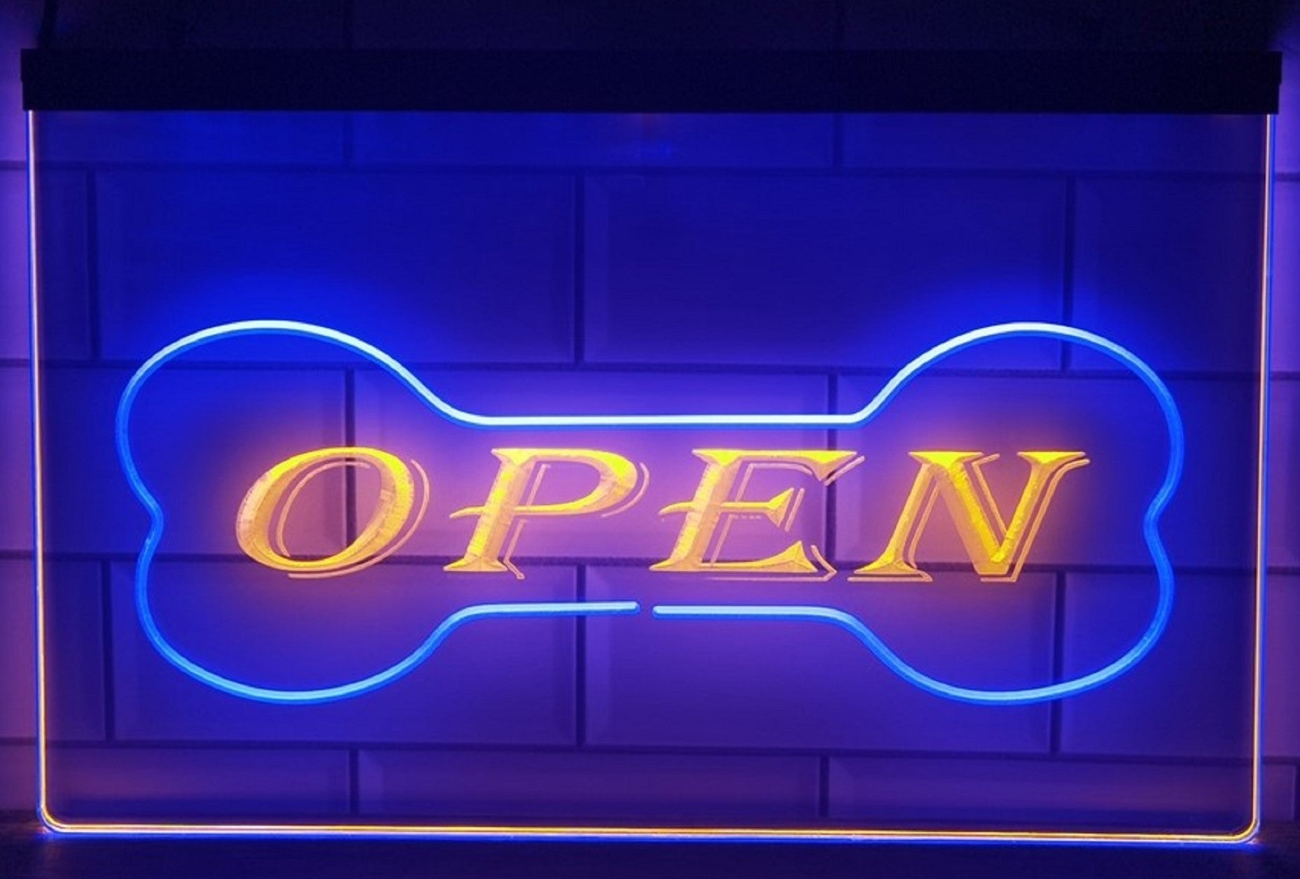 Pet Shop Open Led Neon Sign Dual Color Dog Grooming Pet Shop Decor