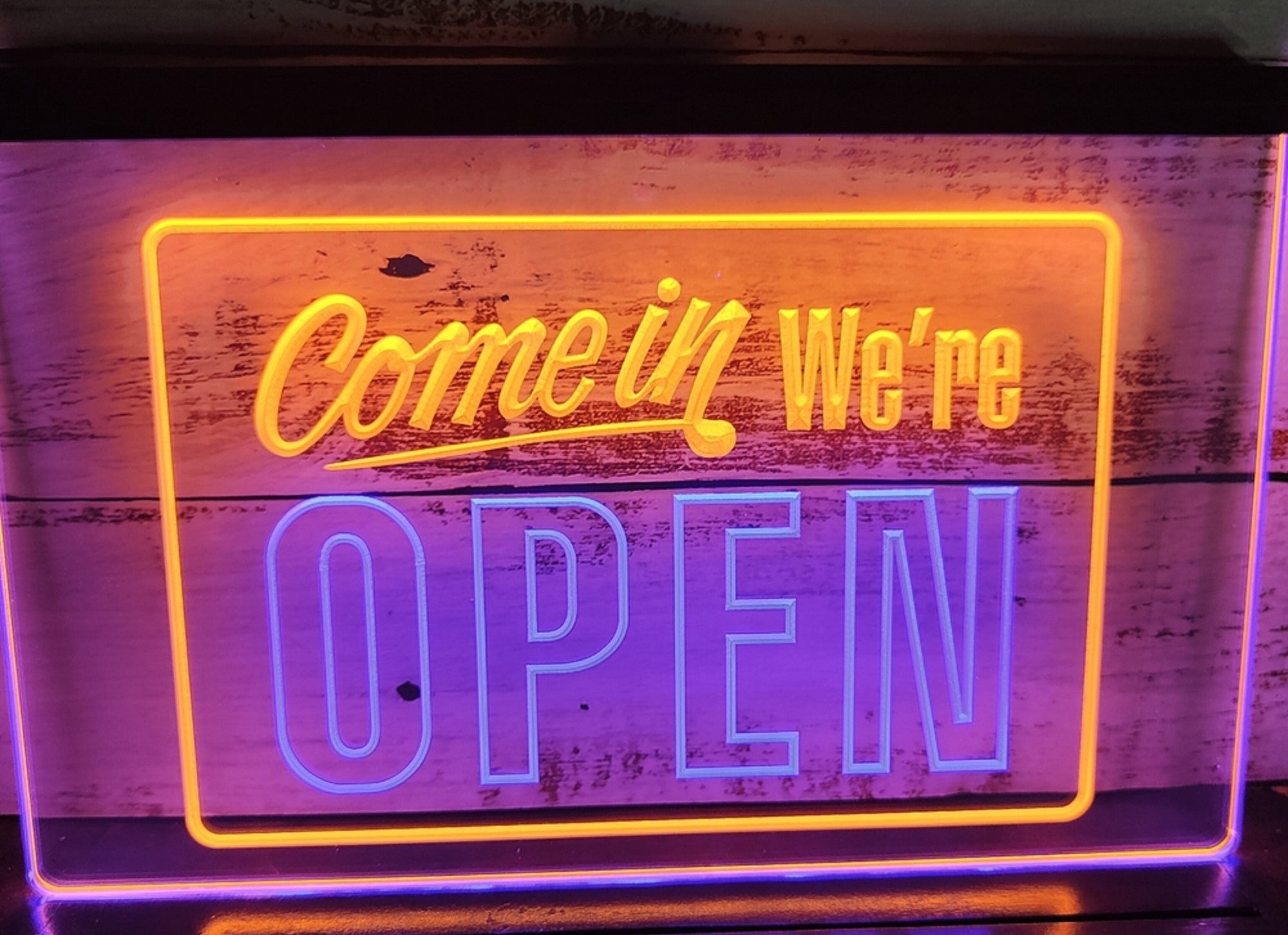 Come In We're Open Led Neon Sign Dual Color Office Restaurant Shop Coffee Shop Decor