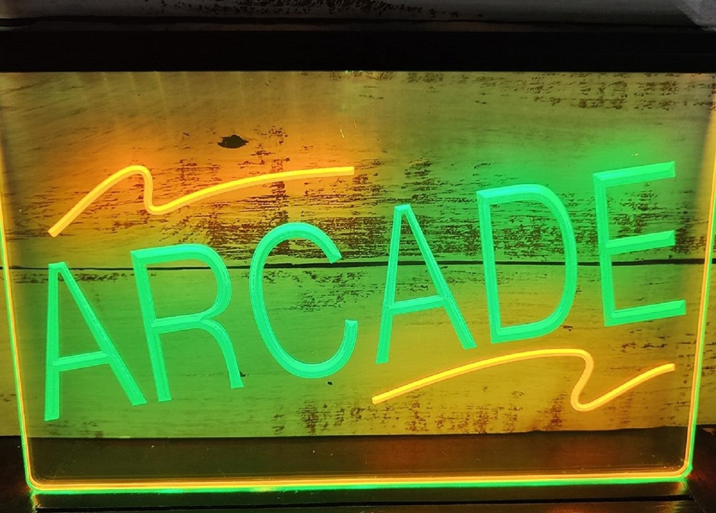 Arcade Led Neon Sign Dual Color Pinball Arcade Shop Decor Wall Or Desktop