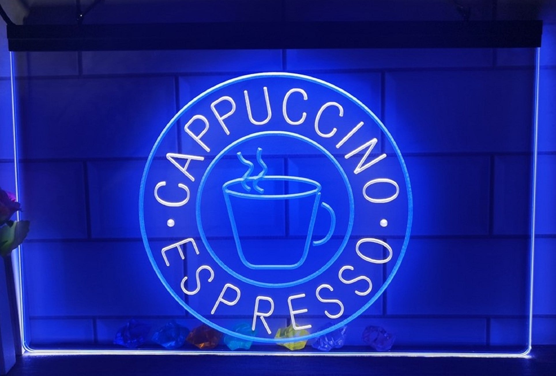 Cappuccino Espresso Led Neon Sign Dual Color Coffee Shop Wall Hanging OR Desktop Decor