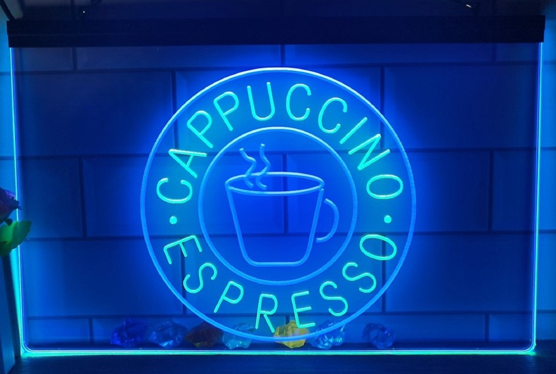 Cappuccino Espresso Led Neon Sign Dual Color Coffee Shop Wall Hanging OR Desktop Decor