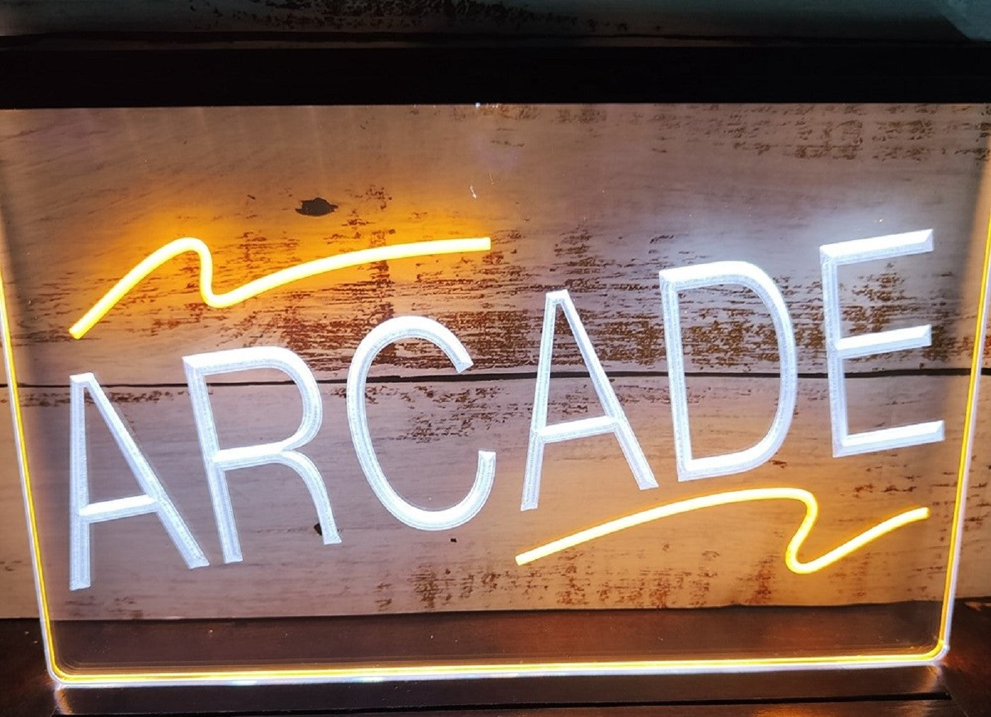 Arcade Led Neon Sign Dual Color Pinball Arcade Shop Decor Wall Or Desktop