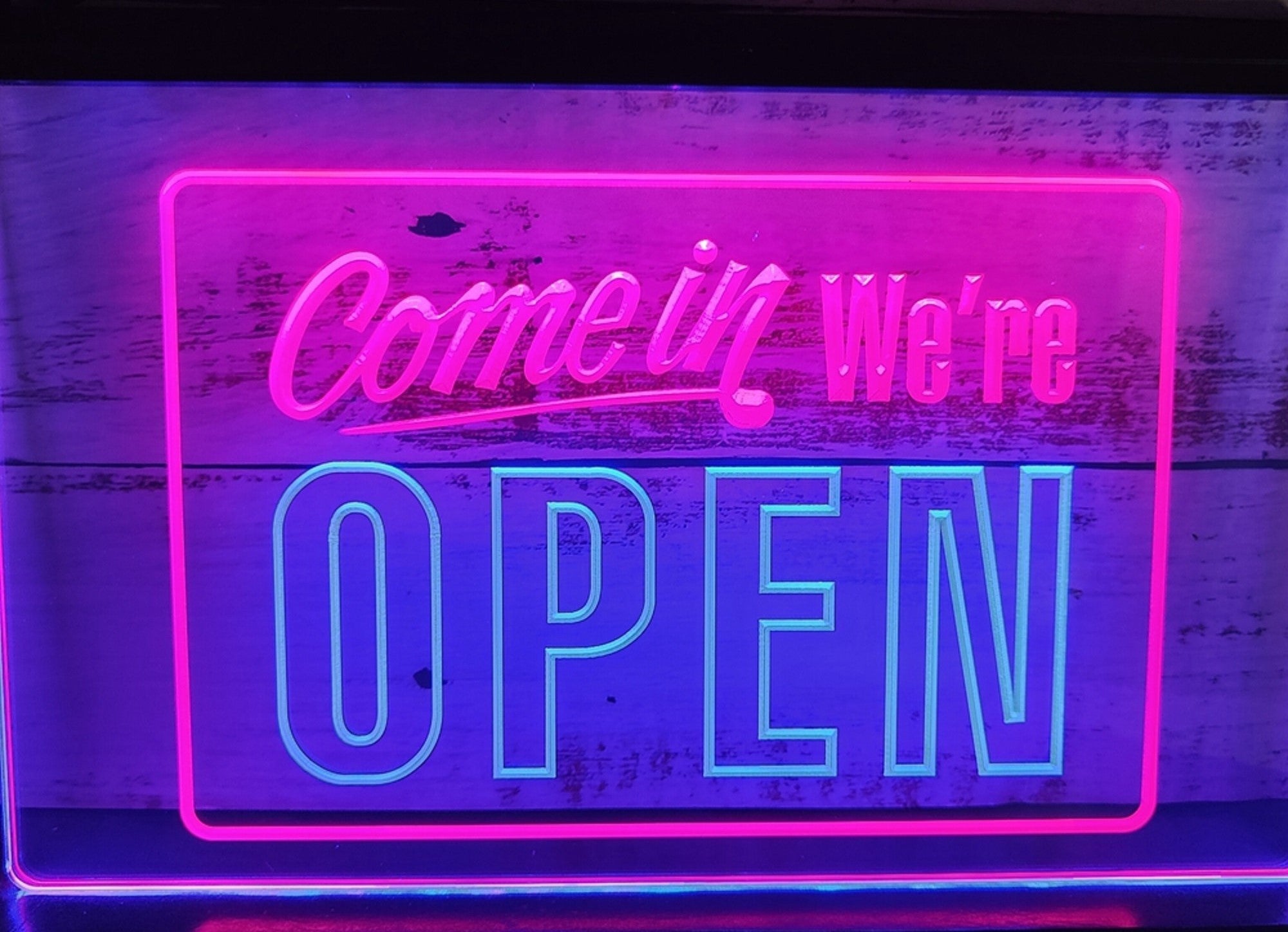 Come In We're Open Led Neon Sign Dual Color Office Restaurant Shop Coffee Shop Decor