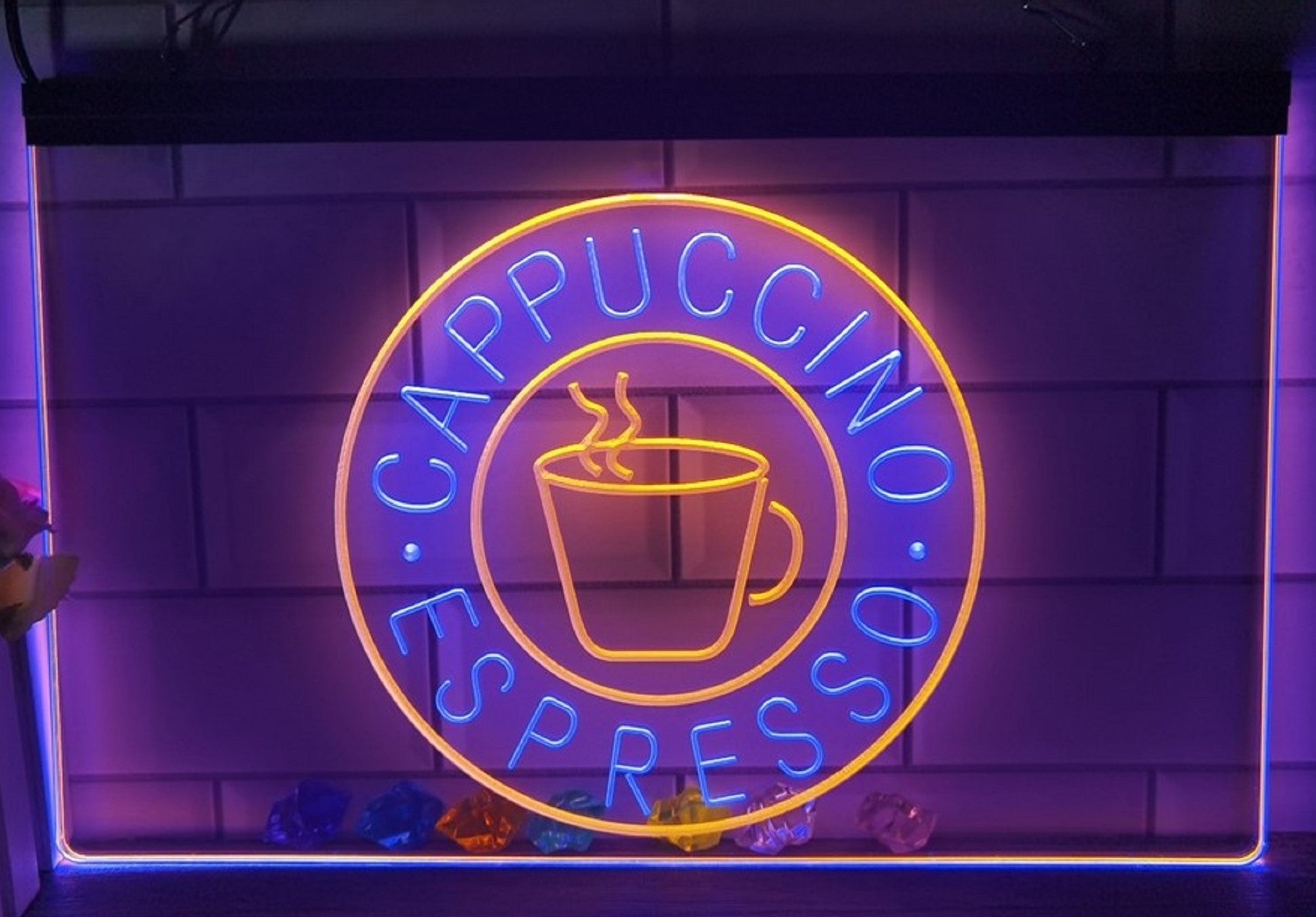 Cappuccino Espresso Led Neon Sign Dual Color Coffee Shop Wall Hanging OR Desktop Decor
