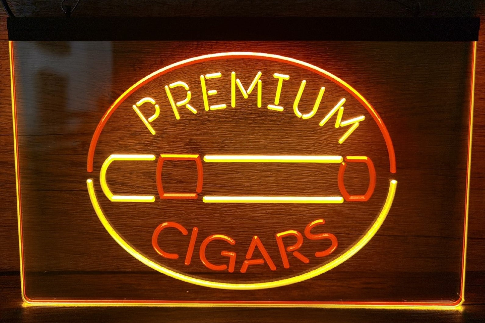 Premium Cigars Led Neon Sign Dual Color Cigar Lounge Smoke Tobacco Shop Decor
