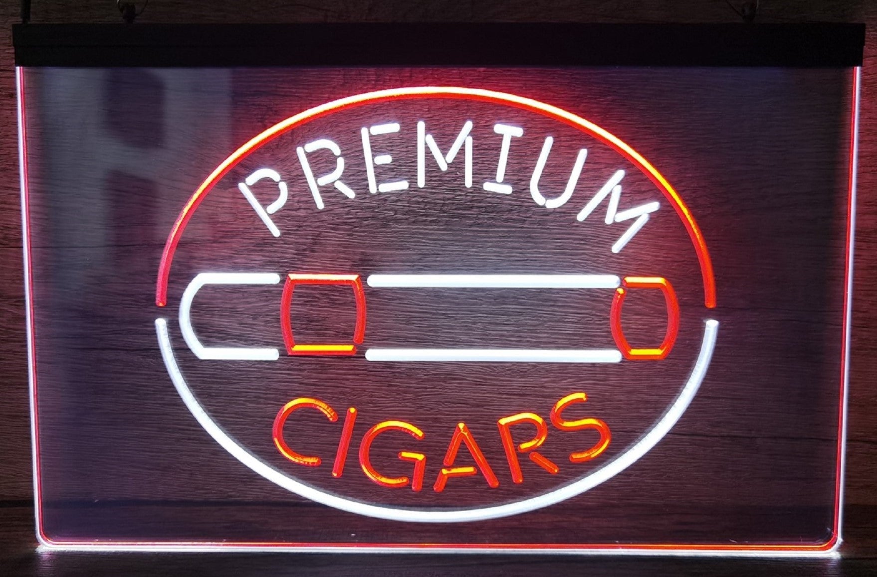 Premium Cigars Led Neon Sign Dual Color Cigar Lounge Smoke Tobacco Shop Decor