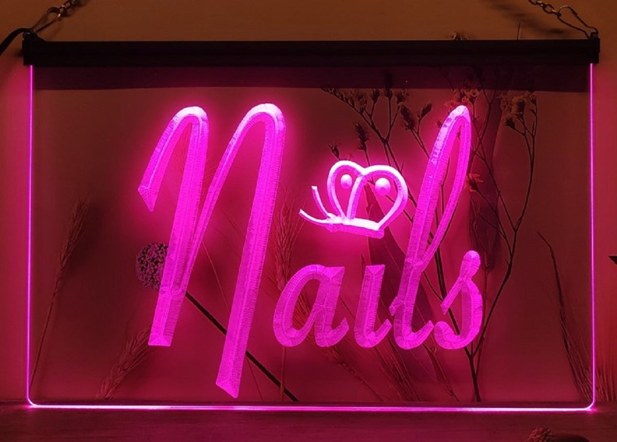 Nails Led Neon Sign Beauty Nails Salon Wall Or Desktop Decor