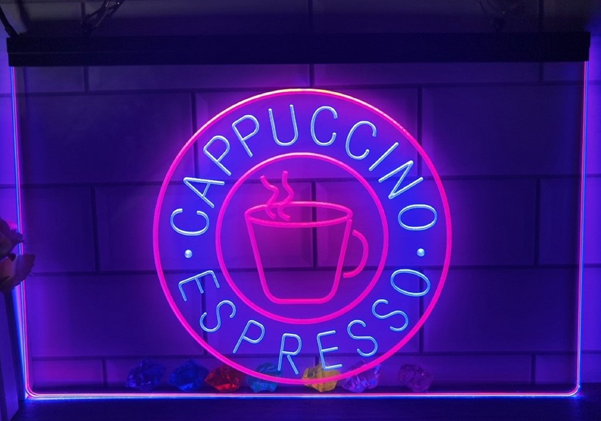 Cappuccino Espresso Led Neon Sign Dual Color Coffee Shop Wall Hanging OR Desktop Decor