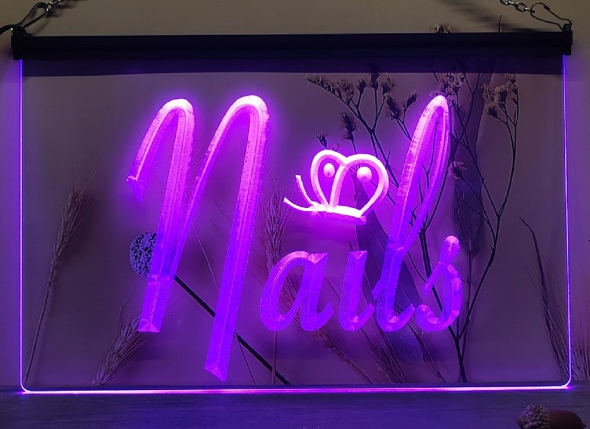 Nails Led Neon Sign Beauty Nails Salon Wall Or Desktop Decor