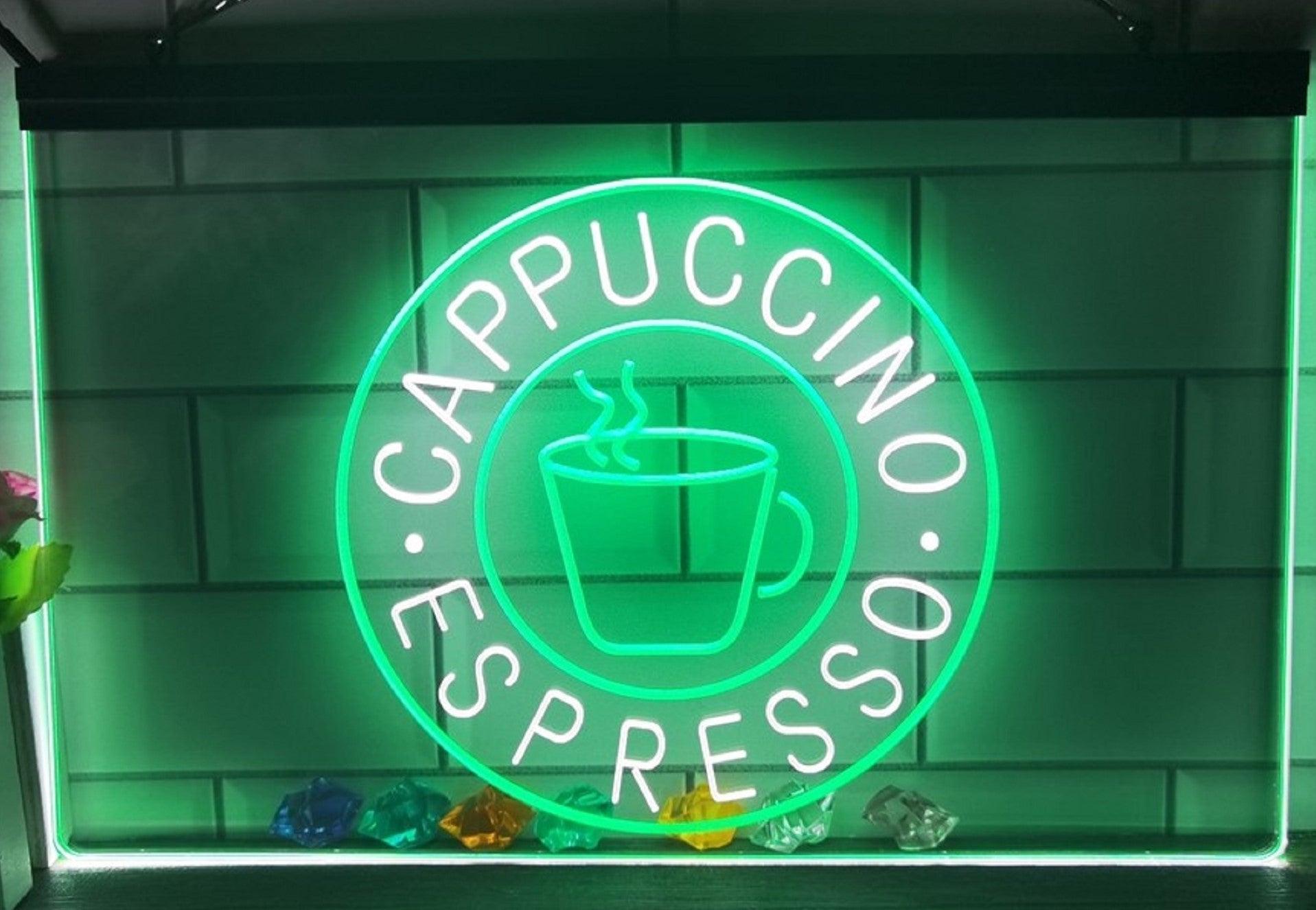 Cappuccino Espresso Led Neon Sign Dual Color Coffee Shop Wall Hanging OR Desktop Decor