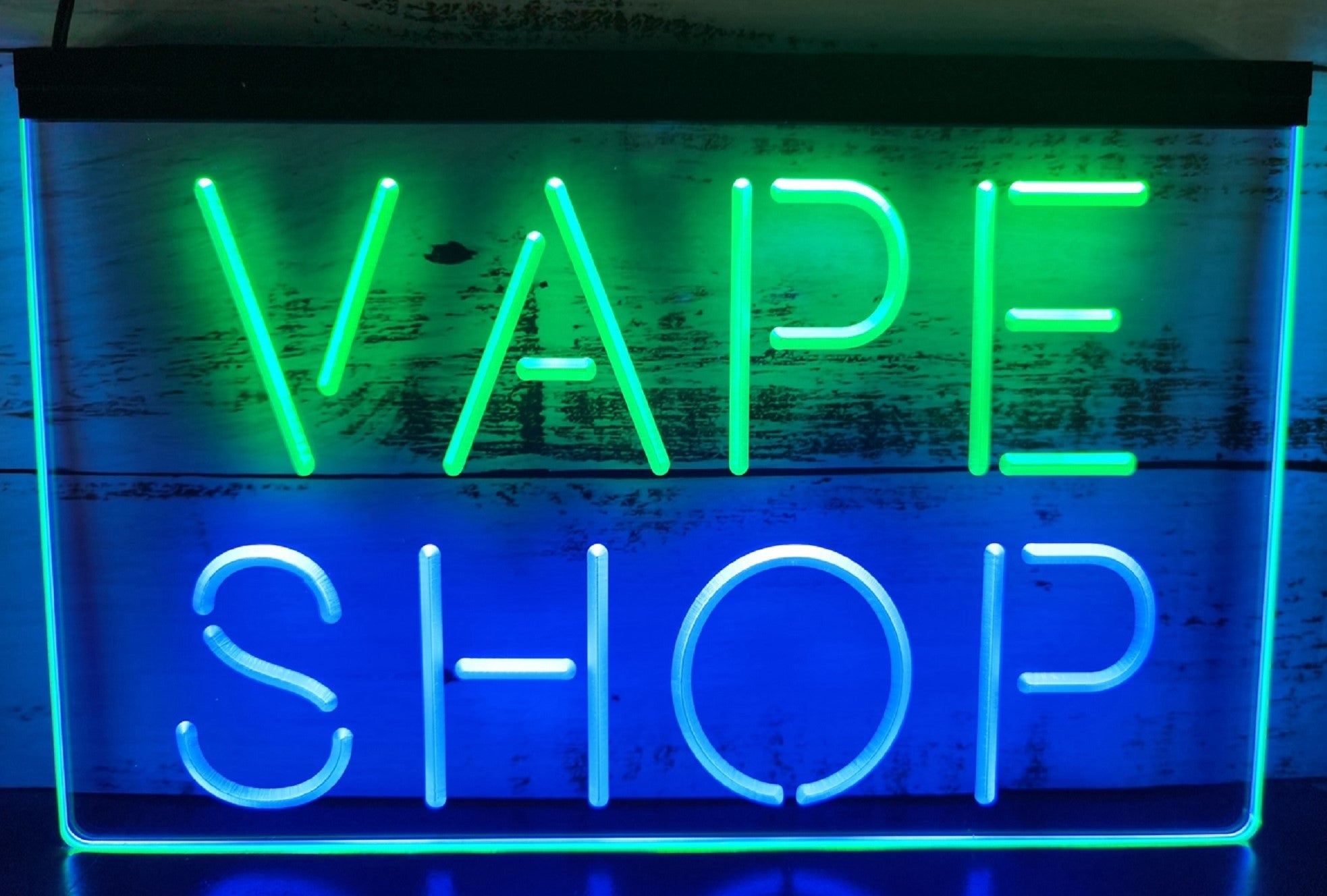 Vape Shop Led Neon Sign Dual Color Smoke Vape Shop Wall Or Desktop Decor