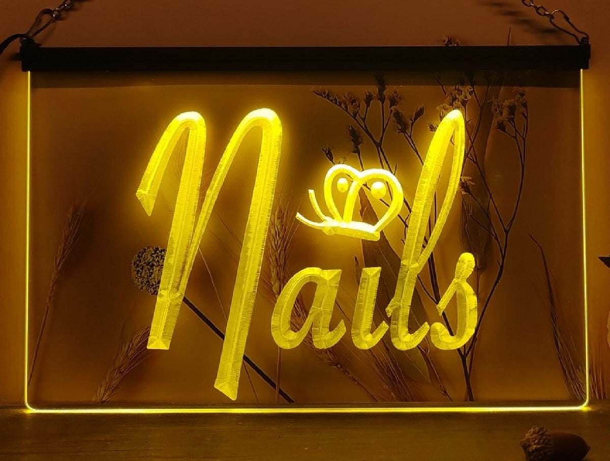 Nails Led Neon Sign Beauty Nails Salon Wall Or Desktop Decor