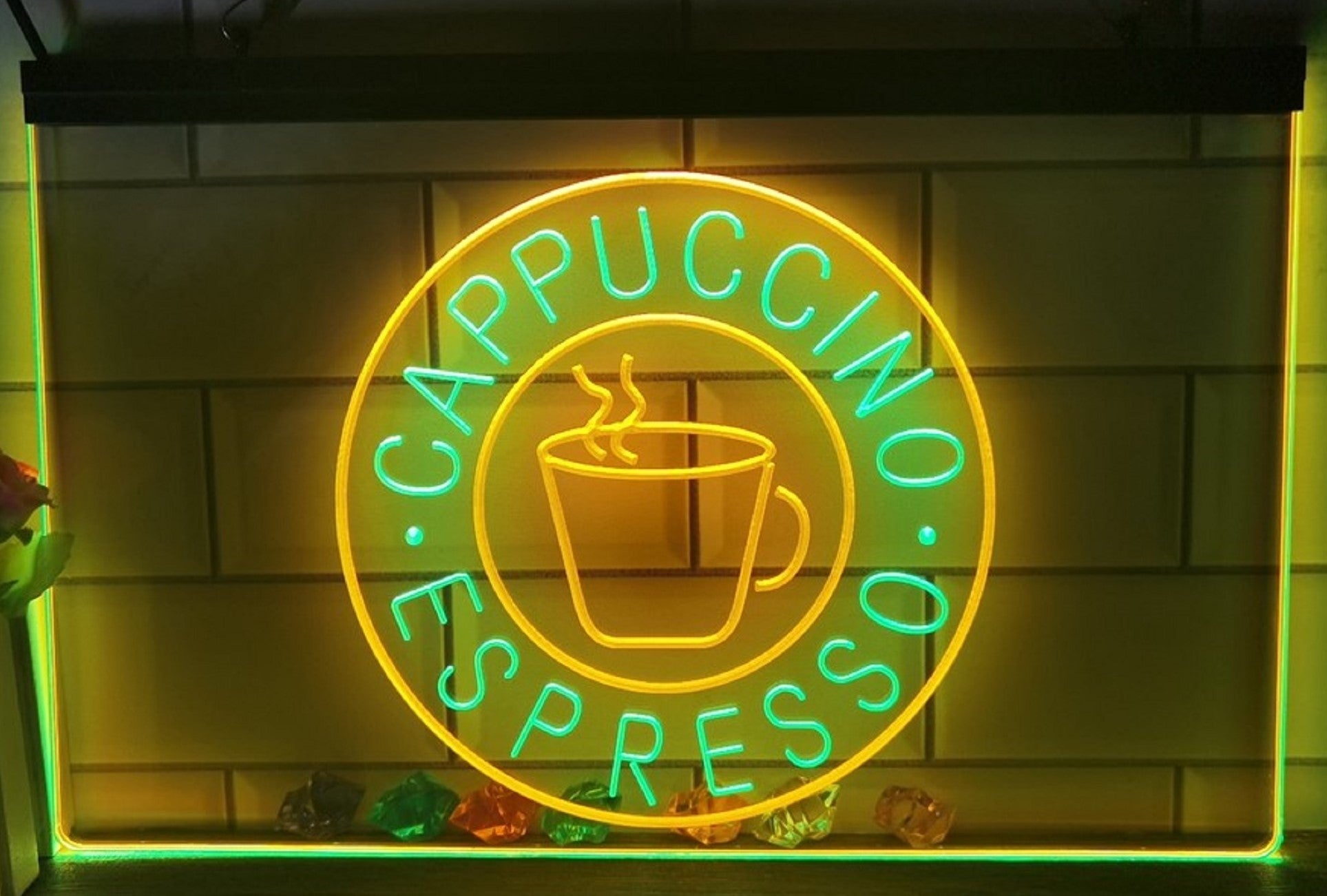 Cappuccino Espresso Led Neon Sign Dual Color Coffee Shop Wall Hanging OR Desktop Decor