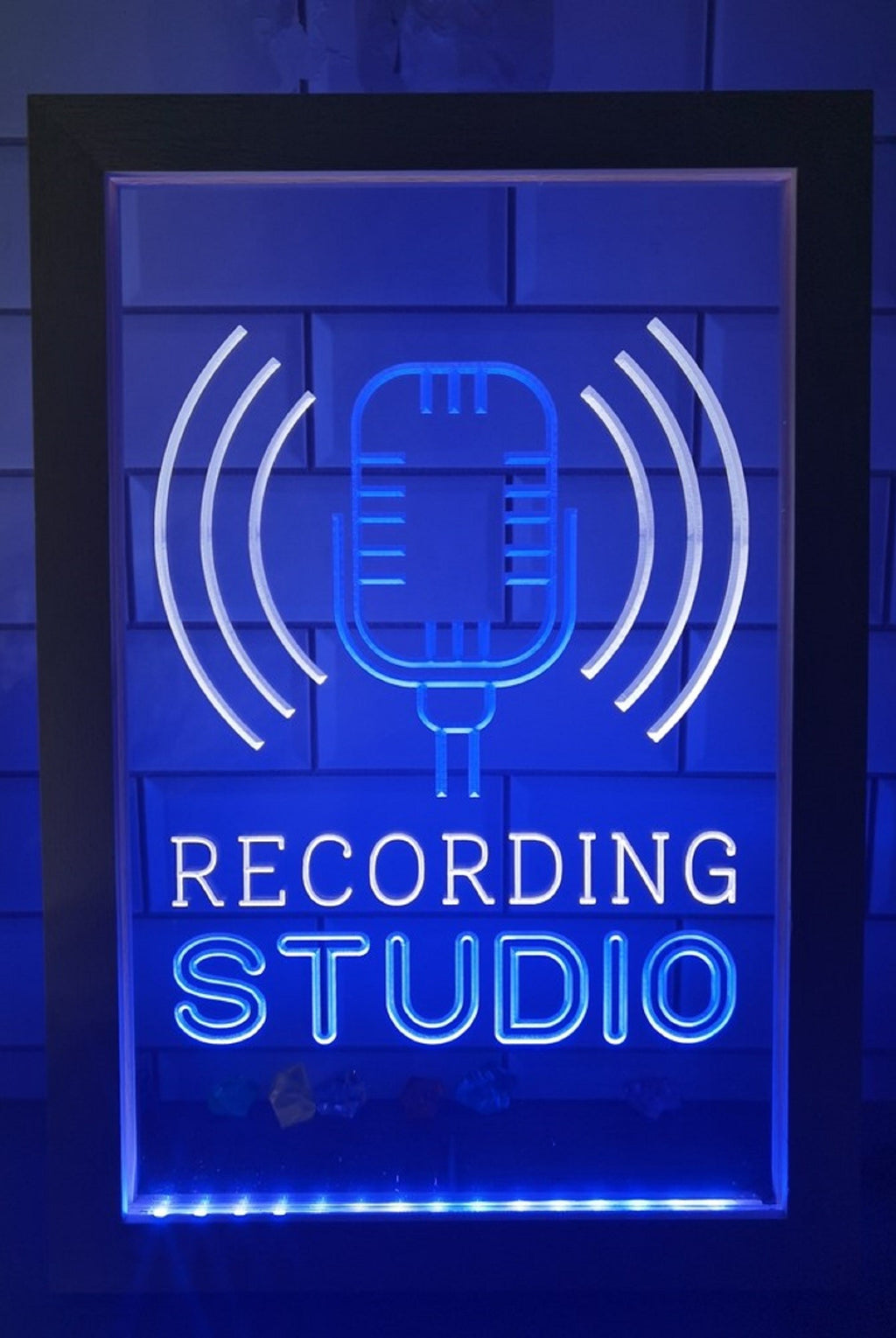 Recording Studio Waves Led Neon Sign Framed Home Studio Room Audio Studio Decor