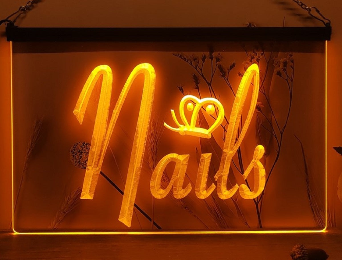Nails Led Neon Sign Beauty Nails Salon Wall Or Desktop Decor
