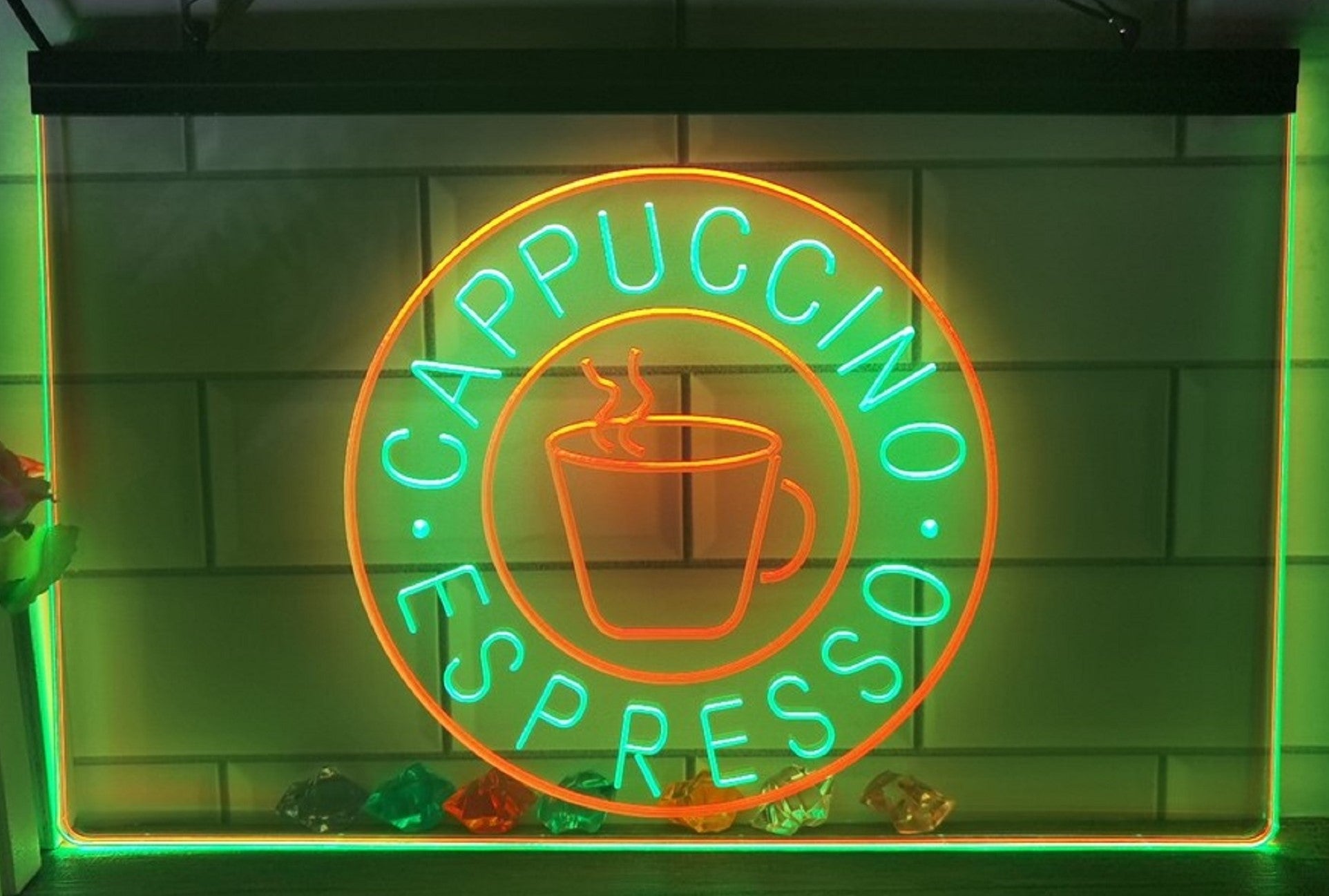 Cappuccino Espresso Led Neon Sign Dual Color Coffee Shop Wall Hanging OR Desktop Decor