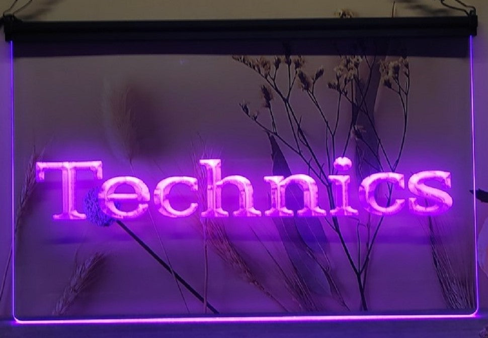 Technics Led Neon Sign Home Music Room Audio Recording Studio Decor